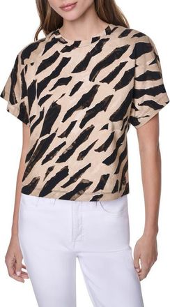 DKNY Dolman Sleeve Stretch Cotton Top in Geo Animal at Nordstrom, Size X-Large