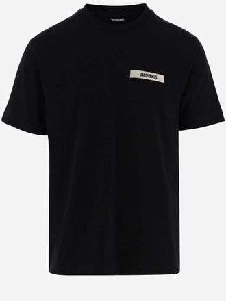Jacquemus Black Logo Patch Cotton T-Shirt