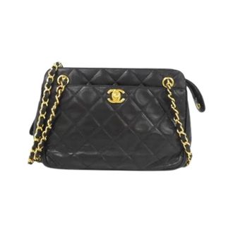 Chanel Pre-owned Lamslederen Schoudertas - Dames - Pre-owned - Zwart - Maat: ONE Size Leer