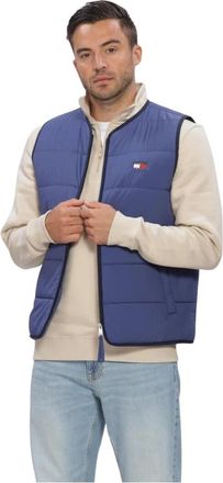 Tommy Jeans Jassen, Heren, Blauw, S, TJM Flag Quilted Vest