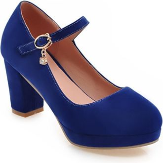 Generic Womens Suede Mary Jane Platform Pumps Adjustable Ankle Strap Crystal Charm Round Toe Chunky Block Heel Cushioned Insole Non Slip Durable Stylish Daily