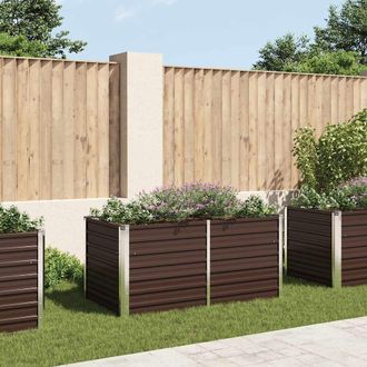 vidaXL Mesa De Cultivo De Acero Galvanizado Marr&oacute;n 160x80x77 Cm Vidaxl