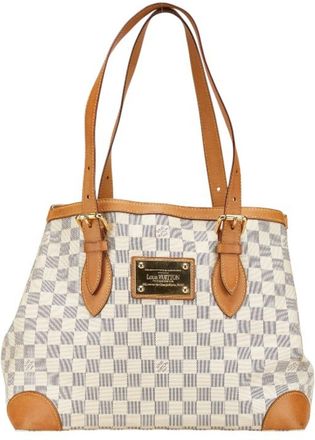 Louis Vuitton Damier Azur White Pvc Leather Shoulder Bag Tote Bag (Pre-Owned)