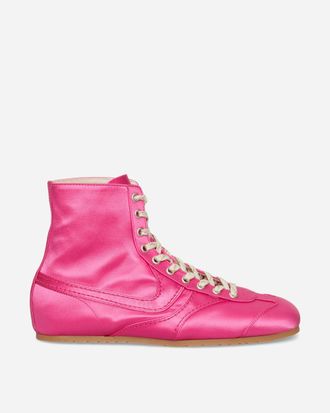 Dries Van Noten Satin High Top Sneakers Fuchsia
