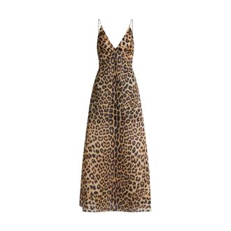 Alberta Ferretti Alberta Ferretti, Maxi Dresses, female, Brown, Size: L Long Organza Maxi Dress