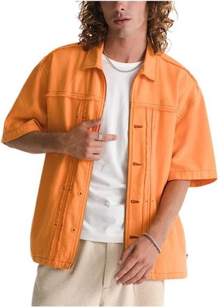 Vans OTW Double Edge Shirt - Heren - Korte mouwen Overhemden - Oranje - XL - Katoen - Overhemden