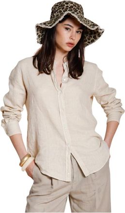 Mason's Delhi Shirt - Dames - Overhemden - Beige - S - Linnen - Overhemden