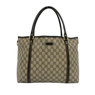 Gucci Brown Leather Pvc Handbag Tote Bag (Pre-Owned)