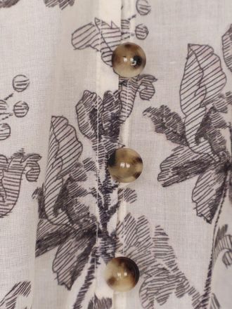 Golden Goose Floral-Print Button Dress - Beige