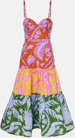 Farm Rio Abito midi Tropical Swing Mix in cotone