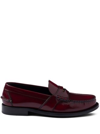 Prada brushed-leather loafers - women - Calf Leather/Calf Leather/Rubber - 41 - Red