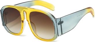 Generic Mens And Womens Personalized Large Frame Beach Vacation Sunglasses Outdoor UV400 Sports Photo Shooting Sun Glasses(Yellow)