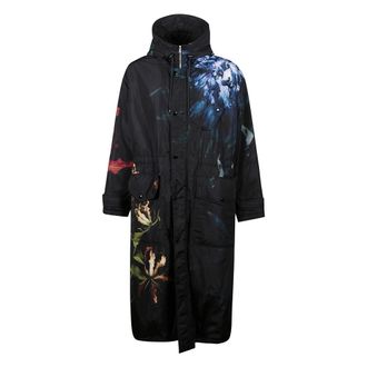 Dries Van Noten Jassen, Heren, Veelkleurig, L, Parka met bloemenprint