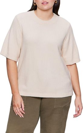 Sanctuary Perfect Short Sleeve Sweater in Light Oat at Nordstrom, Size 1 X