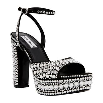 Steve Madden Assured Platform Heels Rhinestone/Black ASSURED-BLK Womens