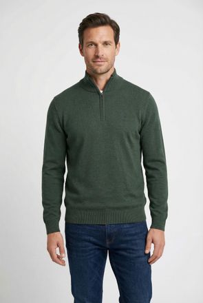 Fynch-Hatton Troyer FYNCH-HATTON, Herren, Gr. L, schwarz ivy, Obermaterial: 100% Baumwolle, unifarben, regular fit taillenbedeckt, Rippb&uuml;ndchen, Pullover Troyer, m