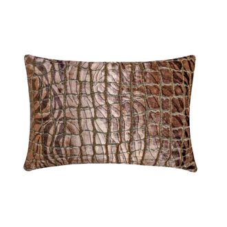 OEM Funda De Almohada Lumbar Decorativa Homecentric, 30,5 Cm X 35,5 Cm, Terciopelo Marr&oacute;n, Estampado Animal, Con Cuentas, Bordado A Mano, Color Degradado