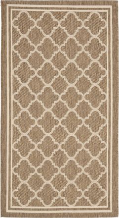 Safavieh Alfombra enrejado de polipropileno marr&oacute;n/blanco, 122 x 170 cm