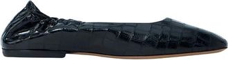 Dries Van Noten Krokodil reli&euml;f leren ballerina flats - Dames - Ballerinas - Zwart - 37 EU - Schoenen