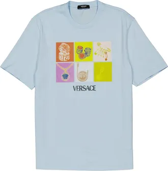 Versace Pop Jewels Cotton T-Shirt, Size Small