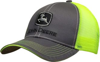 John Deere Charcoal with Neon Yellow Mesh Backing Snapback Hat - 13080411CH00
