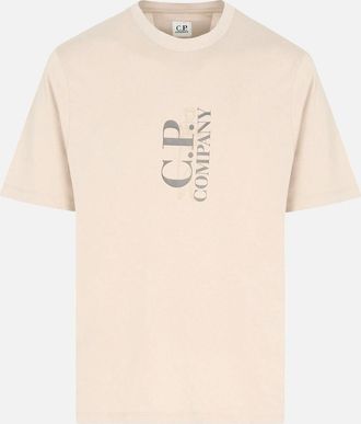 C.P. Company Mens VERTICAL LOGO T SHIRT - Grey - Size: 44