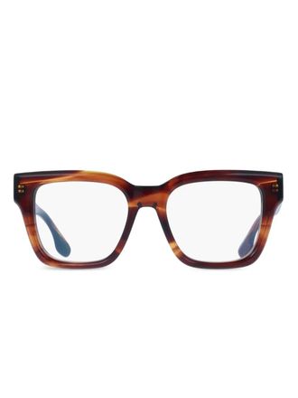 Victoria Beckham striped glasses - Brown