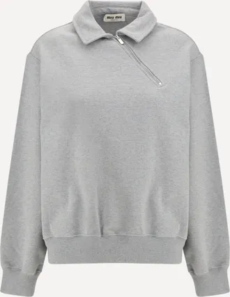 Miu Miu Sweatshirt with oblique zip closure Female S