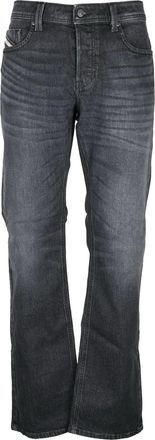 Diesel Black Cotton-Blend Straight Jeans