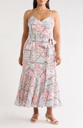 Sugarlips Minzi Floral Print Pleated Sleeveless Midi Dress in Lavender-Multi at Nordstrom, Size 1 X