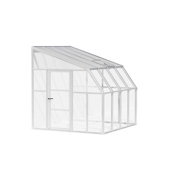 Palram Lean To Greenhouse Sun Room Clear 8 x 8 - L260 x W257 x H266 cm in White
