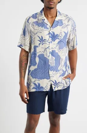 OAS Mystea Rocco Camp Shirt in Blue at Nordstrom, Size Xx-Large