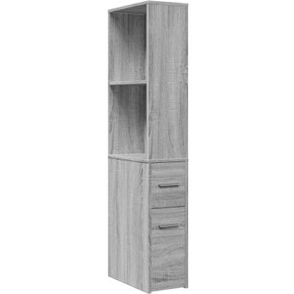 vidaXL Armario de baño estrecho con ruedas madera gris Sonoma Vidaxl