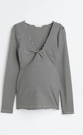 H&M MAMA Shirt mit Twistdetail - Schwarz