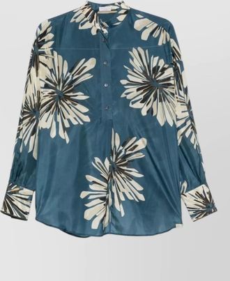 Brunello Cucinelli silk shirt floral pattern long sleeves