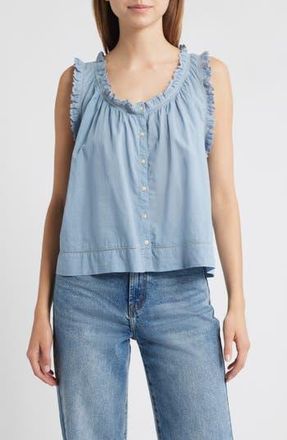 The Great. The Vignette Lace Sleeveless Top in Pale Blue at Nordstrom Rack, Size 3 (Fits Like 12-14 Us)