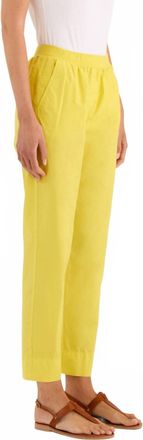 Rosso35 Garment-Dyed Flat Elasticated Straight Trousers In Citrus