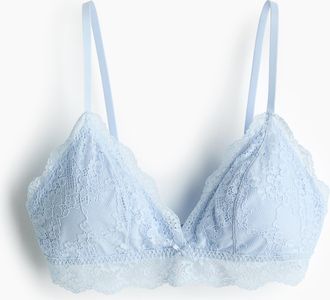 H&M Wattierter Soft-BH aus Spitze - Hellblau