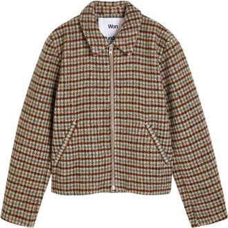Won Hundred Dutton Houndstooth Brushed Wool-blend Jacket - Brown - 52 (IT52/ UK42)