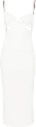 Nissa cut-out rhinestone midi dress - women - Polyester/Spandex/Elastane/Polyester/Spandex/Elastane - 36 - White