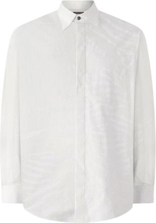 Roberto Cavalli Zijden Blouse Met Tijgerprint - Heren - Casual Overhemden - Wit - S - Overhemden