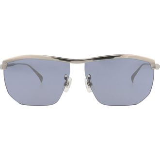 Dunhill 62mm Browline Sunglasses in Silver Silver Light Blue at Nordstrom Rack