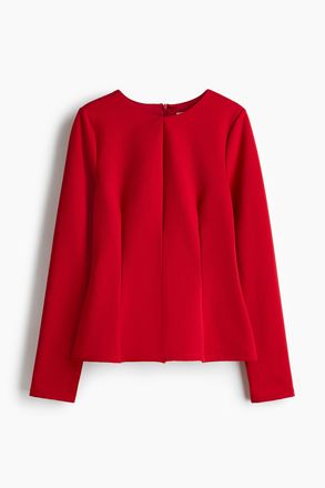 H&M Peplumshirt aus Jersey - Rot