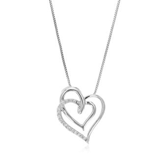 Vir Jewels 1/8 cttw Lab Grown Diamond Heart Pendant Necklace in Sterling Silver with Chain For Women