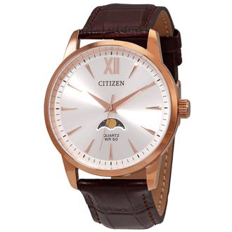 Citizen Quartz Moon Phase Silver Dial Mens Watch AK5003-05A