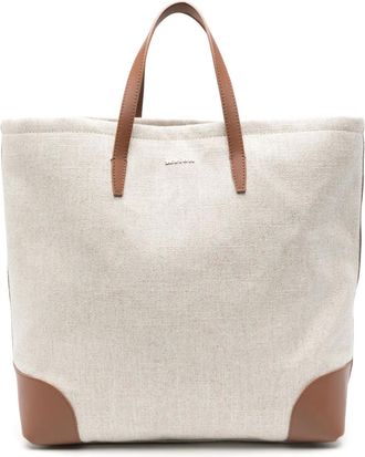 Kiton Borsa tote con logo - Toni neutri