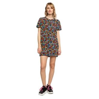 Moschino Kleedjes, Dames, Veelkleurig, XS, Katoen, A1930 Short Dress