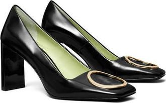 Tory Burch Ring Pump in Perfect Black /Gold at Nordstrom, Size 9.5
