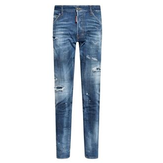 Dsquared2 Mens Cool Guy Jean Blue Reinforced Ripped Wash Jeans - Size 40W/32L