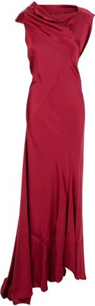 Alberta Ferretti Fuchsia Jurk in Glanzend Satijn - Dames - Avondkleed - Roze - S - Satijn - Kleedjes